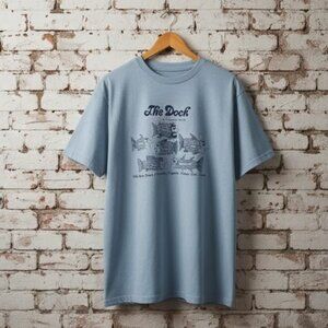 Vintage Bleached Coastal Dock City Graphic T-Shirt Heavy Cotton Unisex